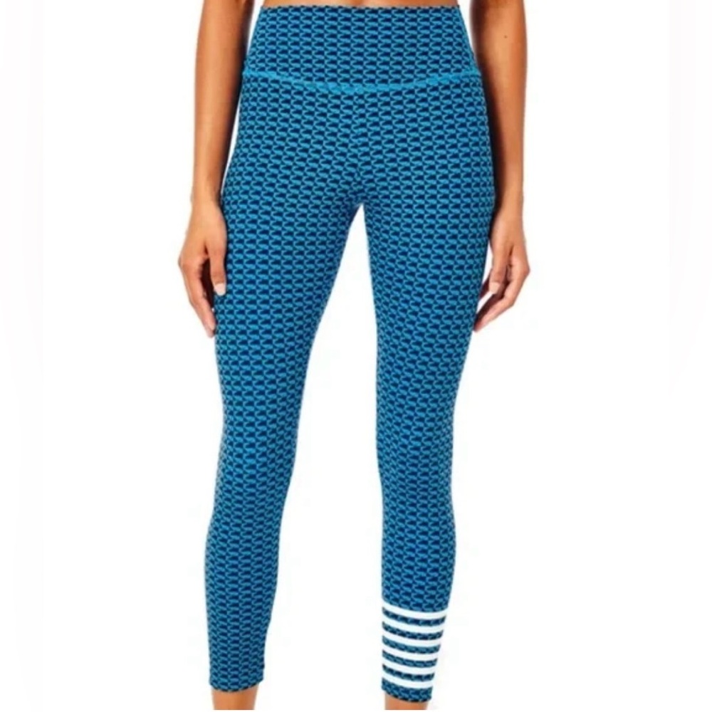 Addison Bay Everyday Legging Lake Geo Blue Patterned Leggings L NWT